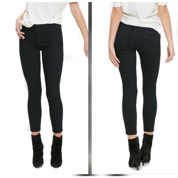 Mother The Looker Crop Black Jeans Not Guilty sz 24 - Picture 1 of 7